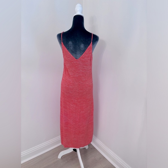 Three Dots Strappy Jersey Dress In Hot Pink/Orange Size S - Picture 5 of 10